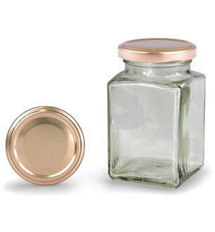Čtyřhranná sklenice s bronzovým víčkem 260 ml (TO 58)
