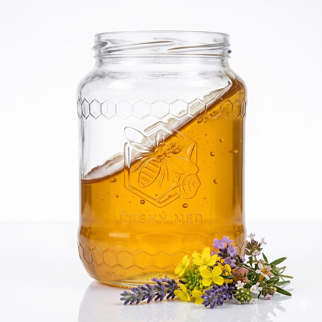 Sklenice Med 770 ml/1kg medu - 7,82 Kč/ks OSOBNÍ ODBĚR ÚJEZD